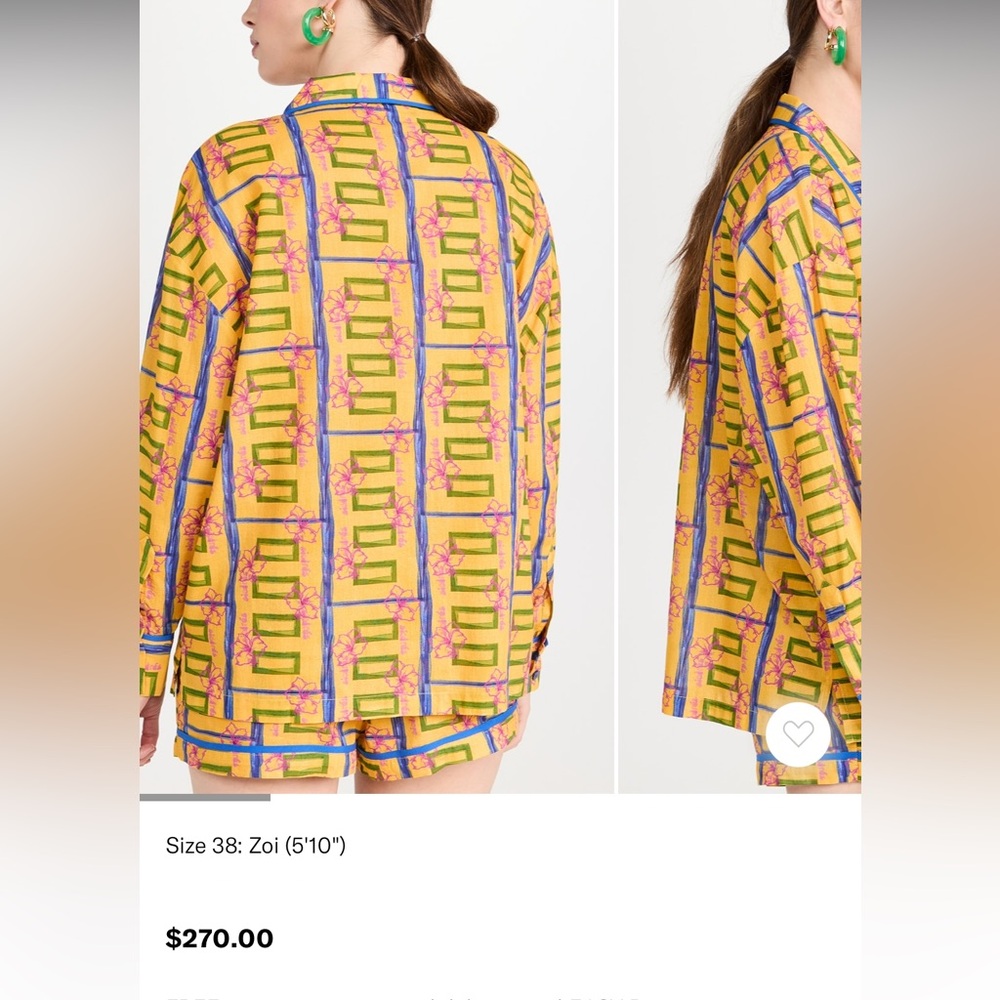 SIEDRES Yellow and Blue Patterned Women Shorts - Picture 3 of 8